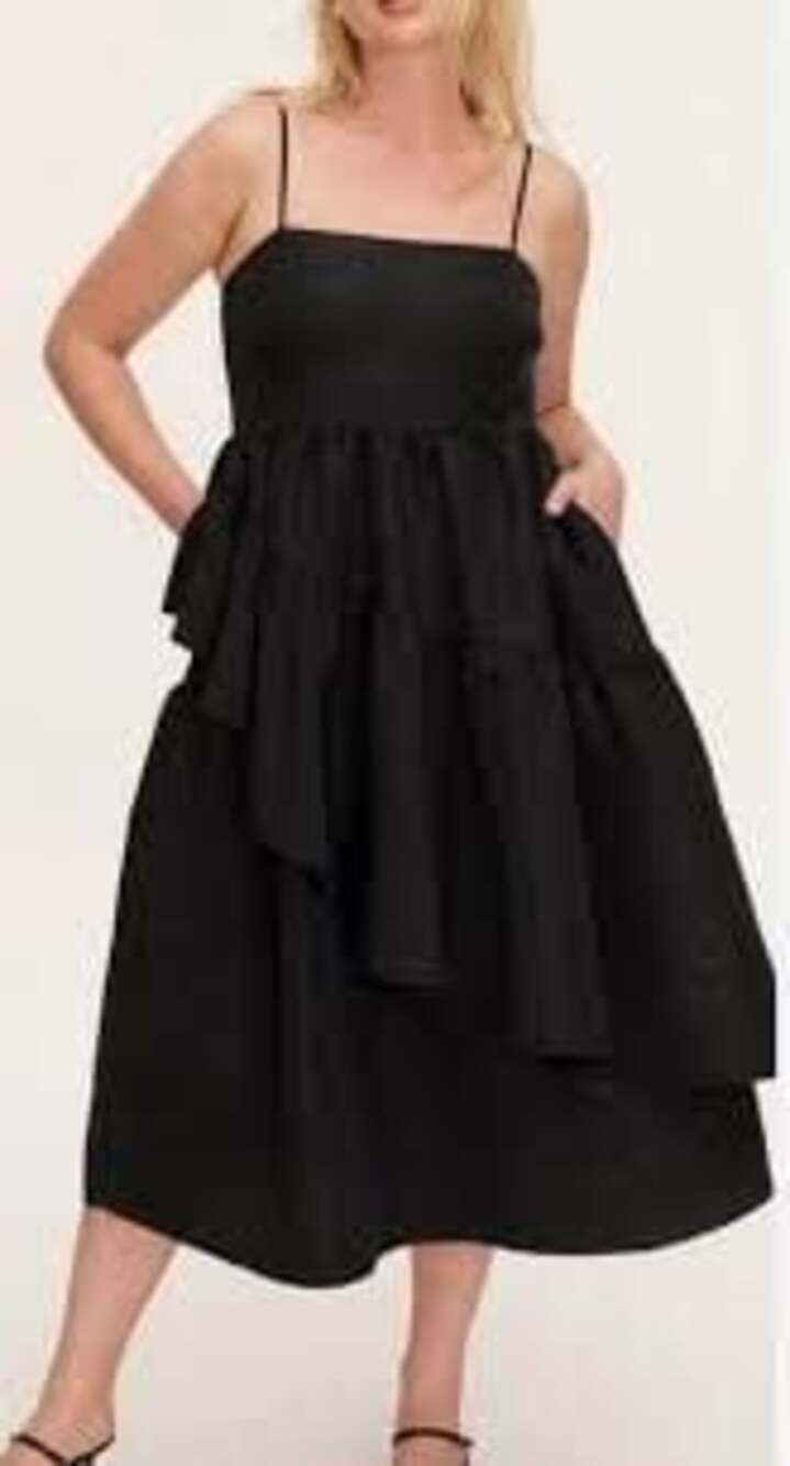 Kate Spade New York Target Black Women's Tiered Ruffle Midi Dress XXL